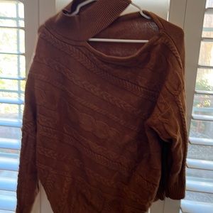 SWEATER , Cabled, One Shoulder with Neck Strap size xl